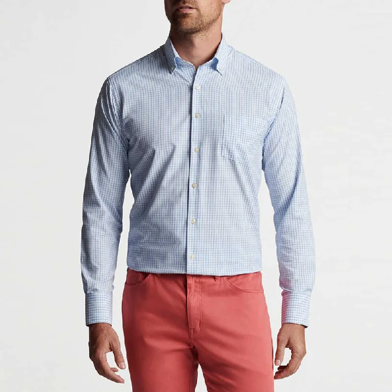 Get 25% off select men’s clothing when you shop online!  Peter Millar Hanford Performance Twill Classic Fit Sport Shirt - Cottage Blue*