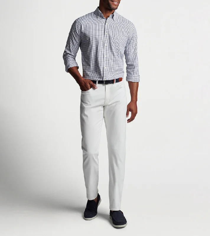 Limited-time promo – up to 70% off on men's essentials.  Peter Millar Hanford Performance Twill Classic Fit Sport Shirt - Navy*