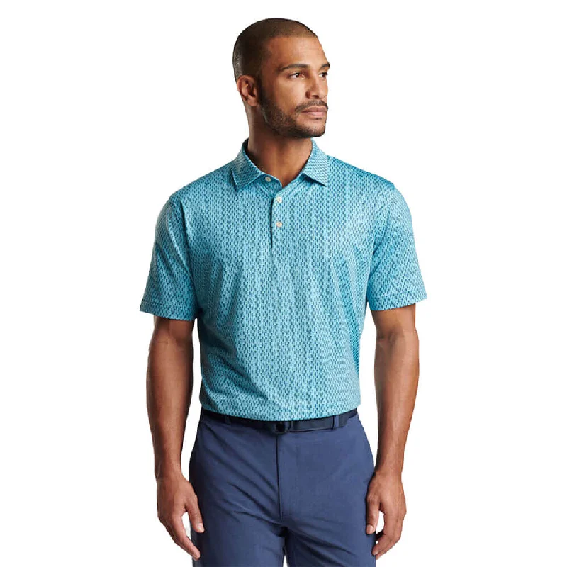 Exclusive clothing deals for  customers – Shop today!  Peter Millar Lavender Fields Performance Jersey Polo Shirt - Cyan