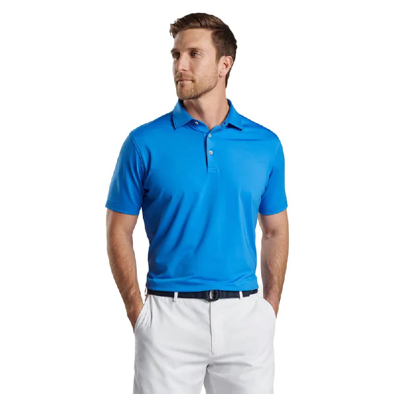 Flash discounts – men’s clothing essentials for less.  Peter Millar Men's Solid Performance Jersey Polo Shirt - Mako Blue