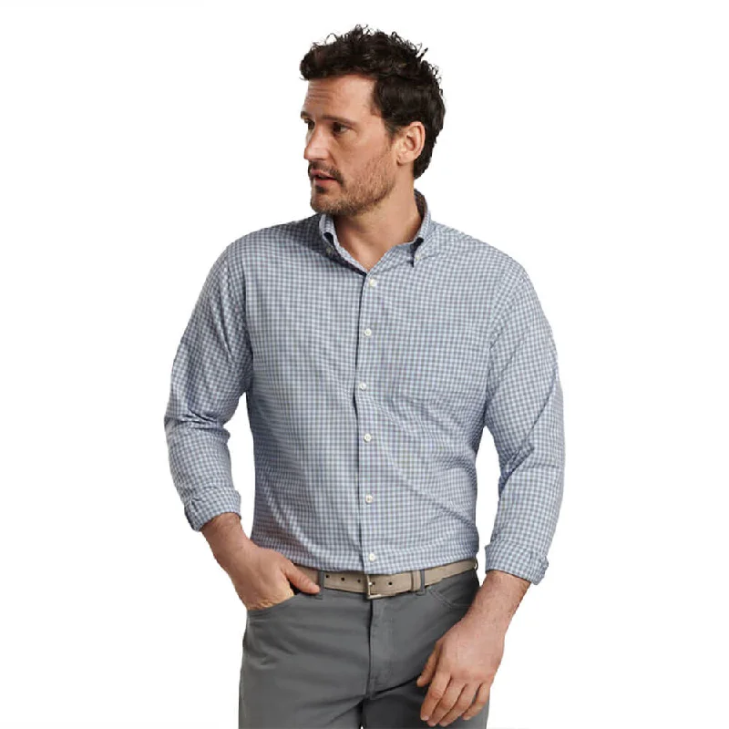 Flash sale on trendy clothing – Limited time offers available online.  Peter Millar Murray Performance Poplin Sport Shirt - Navy