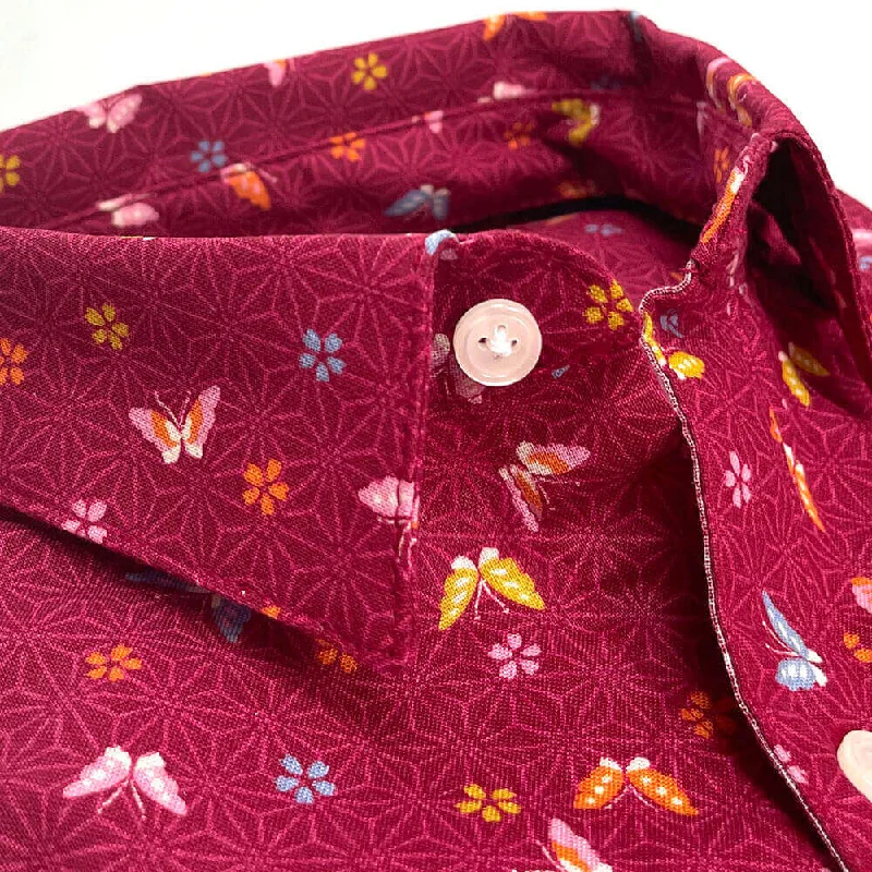 Time to shop! Men’s clothing deals you can’t resist. HARLAN Traditional Japanese Butterfly Print Short Sleeve Shirt in Berry Red Time to shop! Men’s clothing deals you can’t resist. HARLAN Traditional Japanese Butterfly Print Short Sleeve Shirt in Berry Red