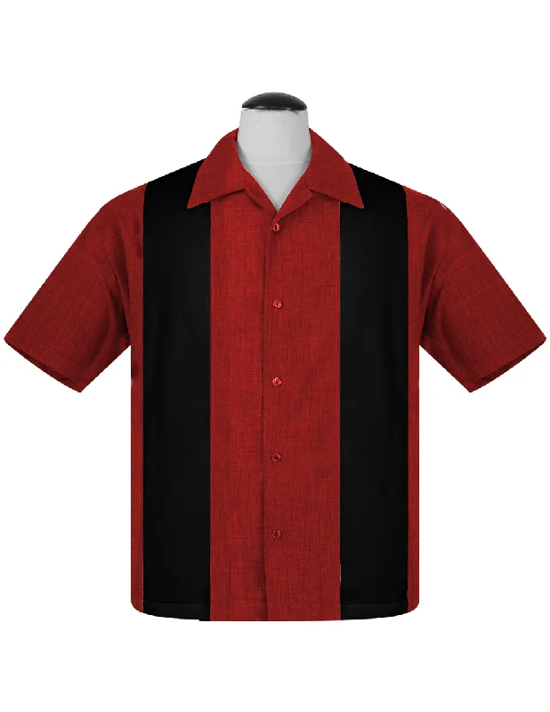 Huge deals on men’s clothing – Limited-time only!  PopCheck Double Panel Bowling Shirt in Red/Black