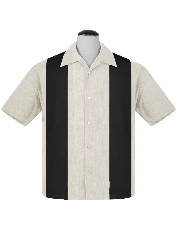 Shop online now for exclusive savings on men’s  clothing.  PopCheck Double Panel Bowling Shirt in Stone/Black