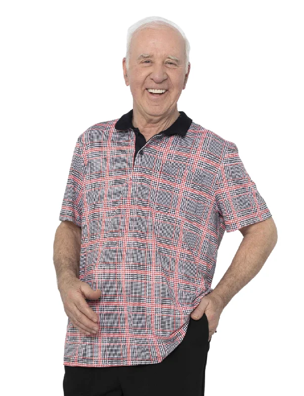 Buy more, save more –  Richard Adaptive Polo - Black/Red Check