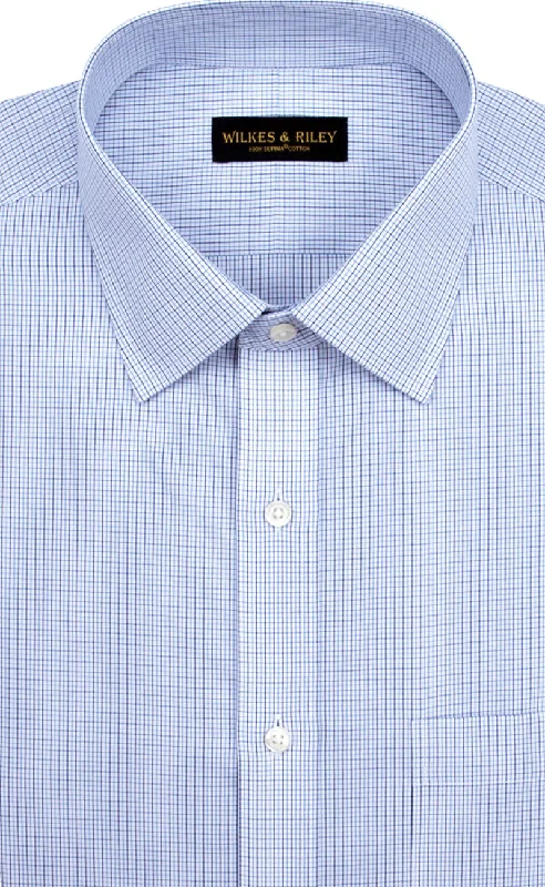 Shop the latest styles in men’s fashion – don’t miss out on these deals!  Slim Fit Blue/Navy Micro Check Spread Collar Supima® Cotton Non-Iron Broadcloth Dress Shirt