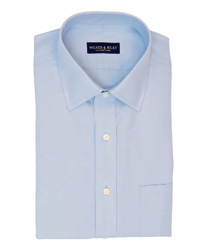 Men’s fashion sale – new deals added every day!  Tailored Fit Light Blue Solid Spread Collar Supima® Cotton Non-Iron Pinpoint Oxford Dress Shirt
