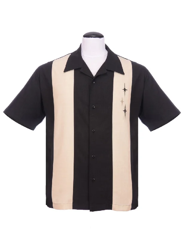 Best clothing deals . – Save up to 70% on trendy styles.  Three Star Panel Bowling Shirt in Black