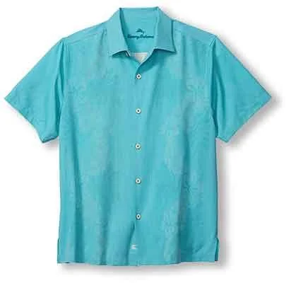 Men’s wardrobe essentials now at unbeatable prices.  Tommy Bahama Big & Tall Bali Border Camp Shirt - Aqua Blue