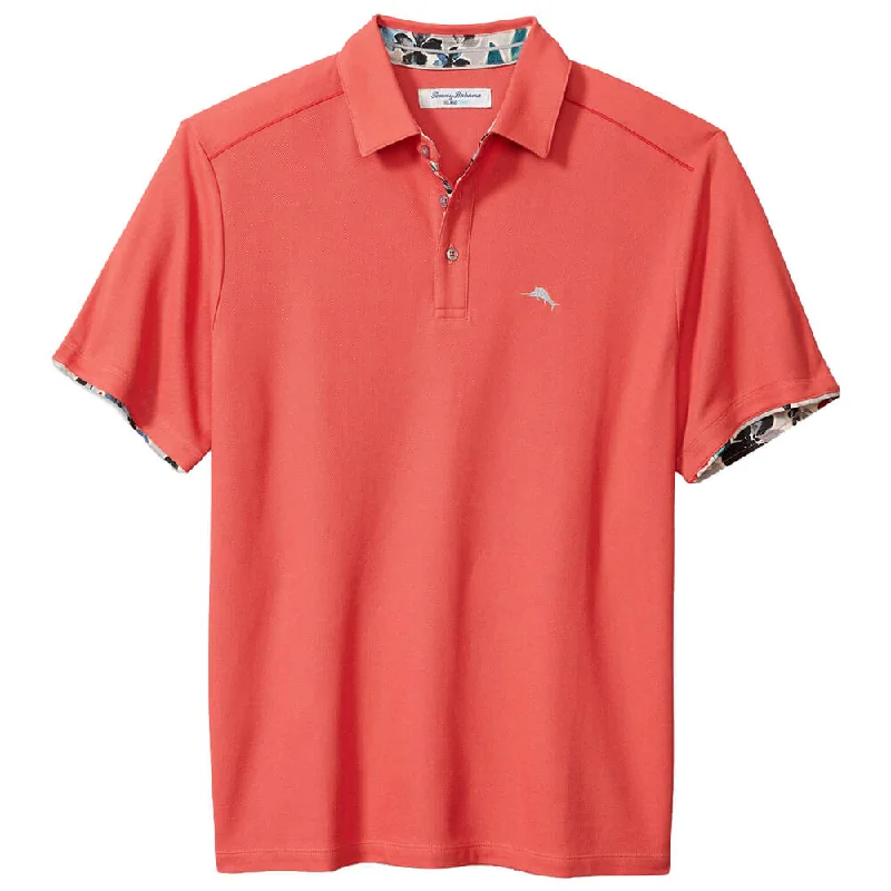 Don’t wait – Shop now for limited-time discounts on trendy clothing.  Tommy Bahama IslandZone Tropicano Blooms Five O'Clock Polo Shirt - Coral Reef