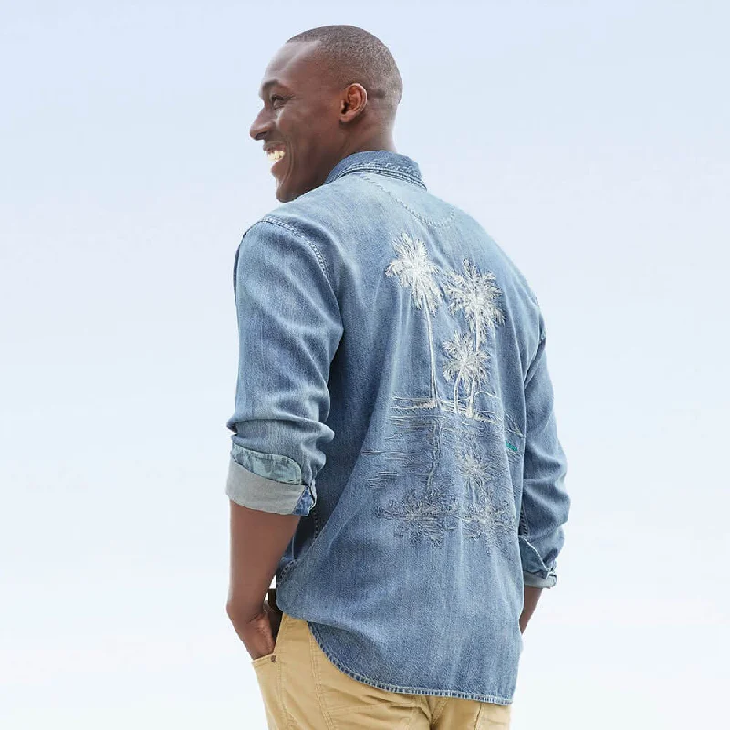 Shop the season’s best styles at discounted prices on men's clothing.  Tommy Bahama Palm Reflections Sport Shirt - Blue Jean