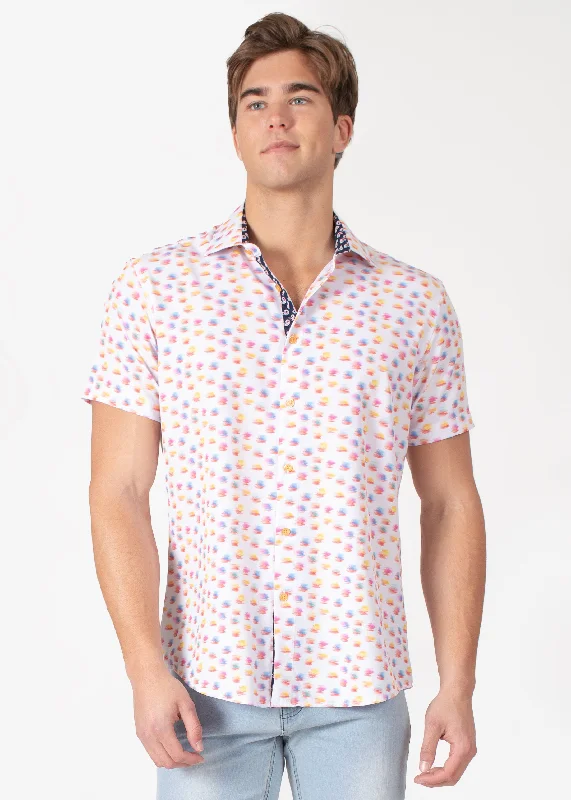 Shop affordable and stylish clothing – Limited-time discounts.  Button-Up Short Sleeve Dress Shirt with Brushed Texture