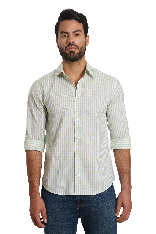 Seasonal fashion sale – Save on all your wardrobe essentials today!  White Green Check Long Sleeve Shirt Tp-7137