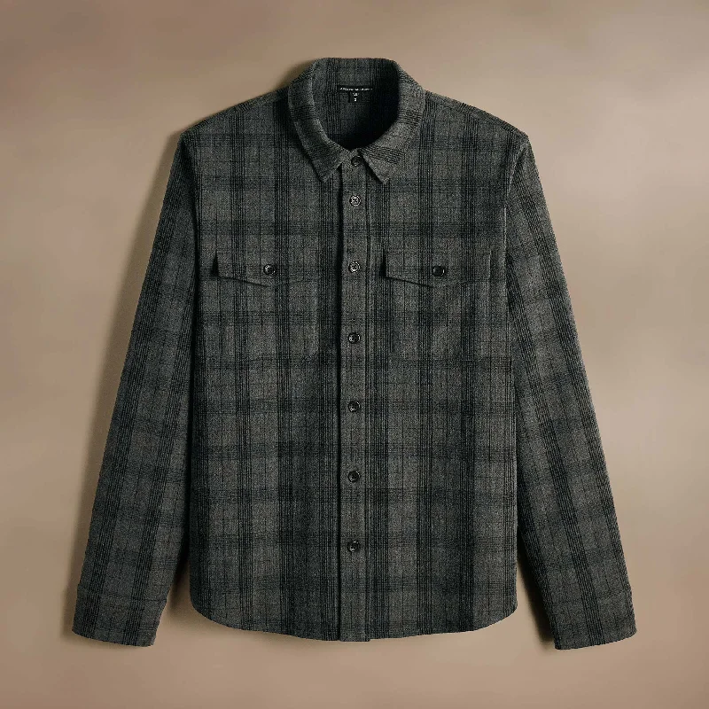 Don’t miss out – Limited-time   Wool Blend Shirt Jacket - Charcoal/Black