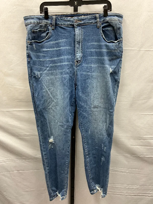 Shop the best clothing sale – Limited-time offer.  Blue Denim Jeans Skinny Risen, Size 3x