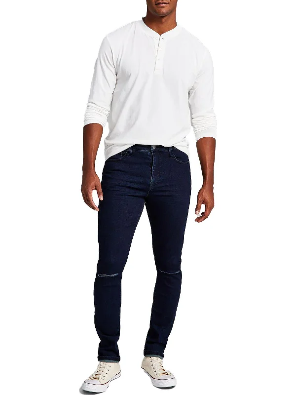 Exclusive online offer: Save 30% on all men's clothing.  Pearson Mens Ripped Dark Wash Skinny Jeans