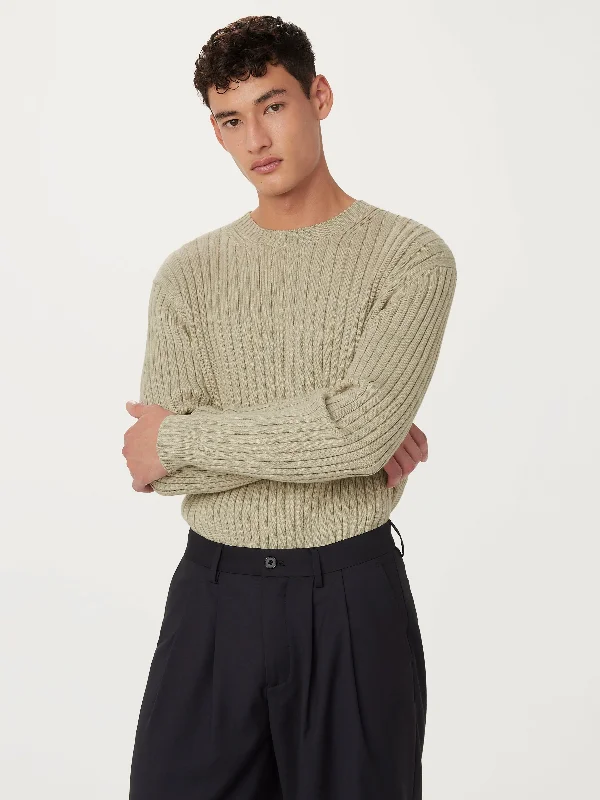 Exclusive offers on men’s wardrobe essentials – save more now!  The Relaxed Ribbed Sweater  in Light Greige