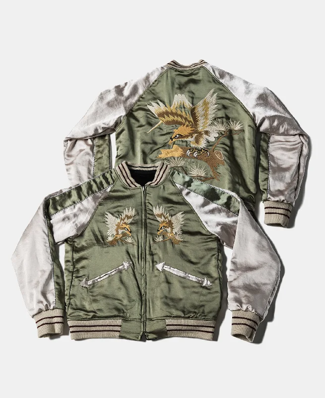 Save more with our buy-more, save-more deals on men’s fashion. 1950s Reversible Acetate Souvenir Jacket - Falcon × Tiger Save more with our buy-more, save-more deals on men’s fashion. 1950s Reversible Acetate Souvenir Jacket - Falcon × Tiger