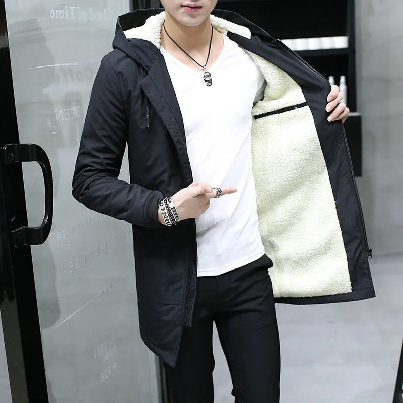 Get ready for your next season with amazing savings on all clothing.  2018 Winter Jacket men hooded Slim Korean Parka Hombre long Jacket coat cashmere mens windbreaker Parkas cotton youth clothing