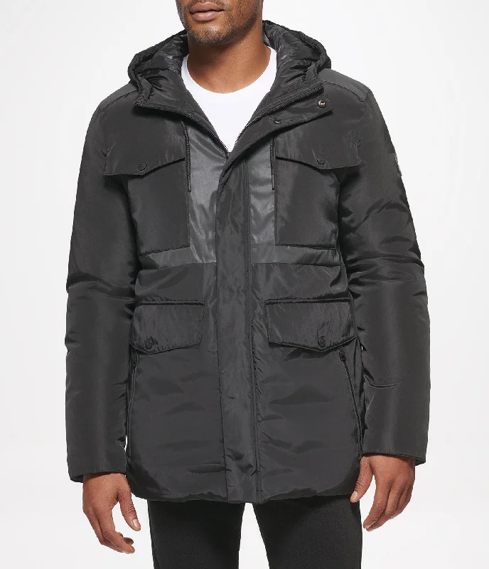 Final clearance: Men’s clothing items up to 70% off!  Mixed Media Puffer