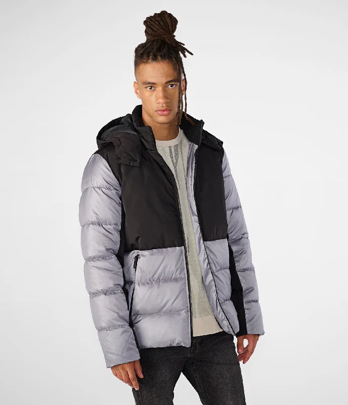 Get the latest trends in men’s clothing – huge savings inside. Color Block Mixed Media Puffer Jacket Get the latest trends in men’s clothing – huge savings inside. Color Block Mixed Media Puffer Jacket