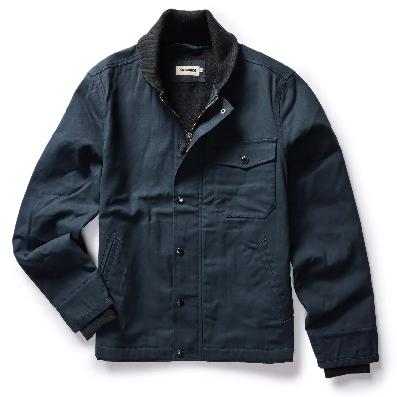 Save big on all types of clothing – Shop the sale now!  The Deck Jacket in Dark Navy Dry Wax