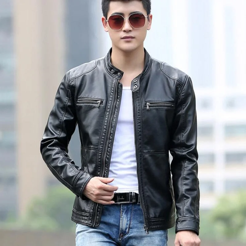 Get 25% off select men’s clothing when you shop online! Leather Jacket Men male casual motorcycle leather jacket Mens fashion veste en cuir pu jackets design stand collar COAT 2018 new Get 25% off select men’s clothing when you shop online! Leather Jacket Men male casual motorcycle leather jacket Mens fashion veste en cuir pu jackets design stand collar COAT 2018 new
