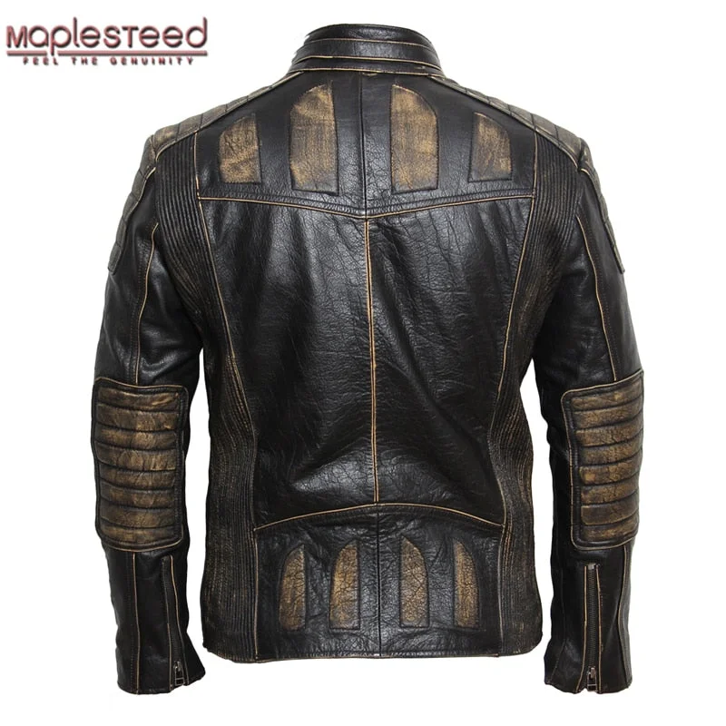 Shop men’s and women’s fashion at unbeatable prices today!  MAPLESTEED Vintage Motorcycle Jacket Men Leather Jacket 100% Cowhide Genuine Leather Jackets Mens Biker Coat Moto Jacket 5XL 090