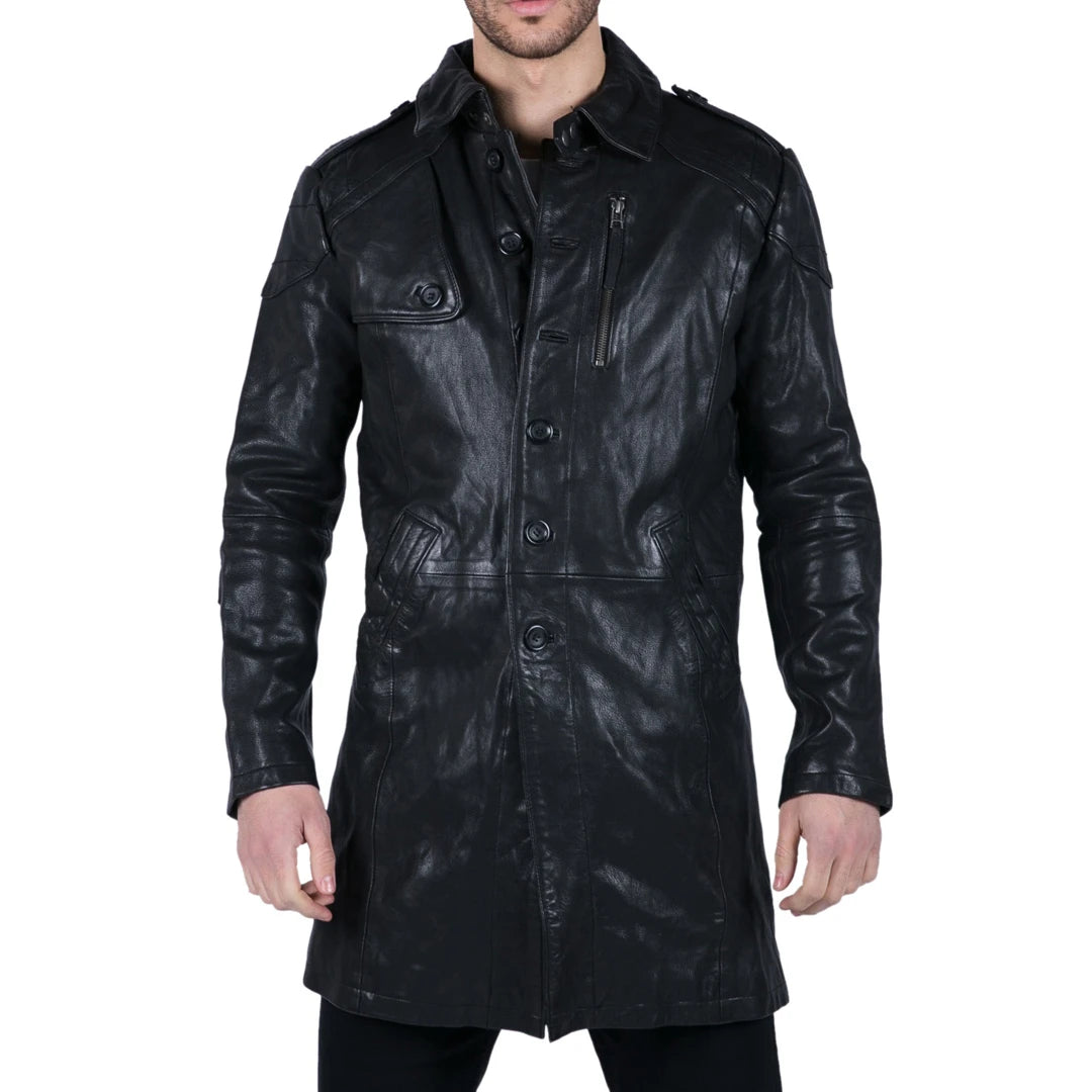 Get trendy clothes for less – Big savings on fashion basics! Men's Black Brown Leather Trench Coat Button 3/4 Get trendy clothes for less – Big savings on fashion basics! Men's Black Brown Leather Trench Coat Button 3/4