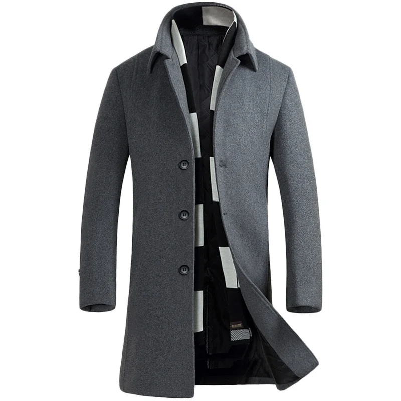 Shop the best clothing sales of the year! Men's Business Thicken Long Wool Trench Coat Shop the best clothing sales of the year! Men's Business Thicken Long Wool Trench Coat