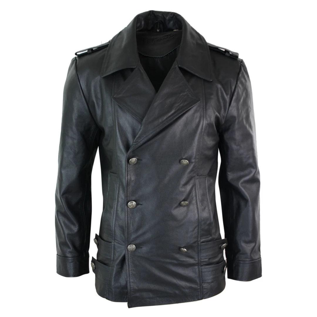 Shop the hottest fashion trends for less –  deals you can’t miss.  Mens Mid Length German Sailors Marine Goth Punk Double Breasted Real Leather Jacket