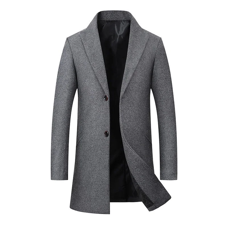 Shop stylish, comfortable men’s clothing at discounted prices.  Men's Premium Fitted Long Wool Pea Coat