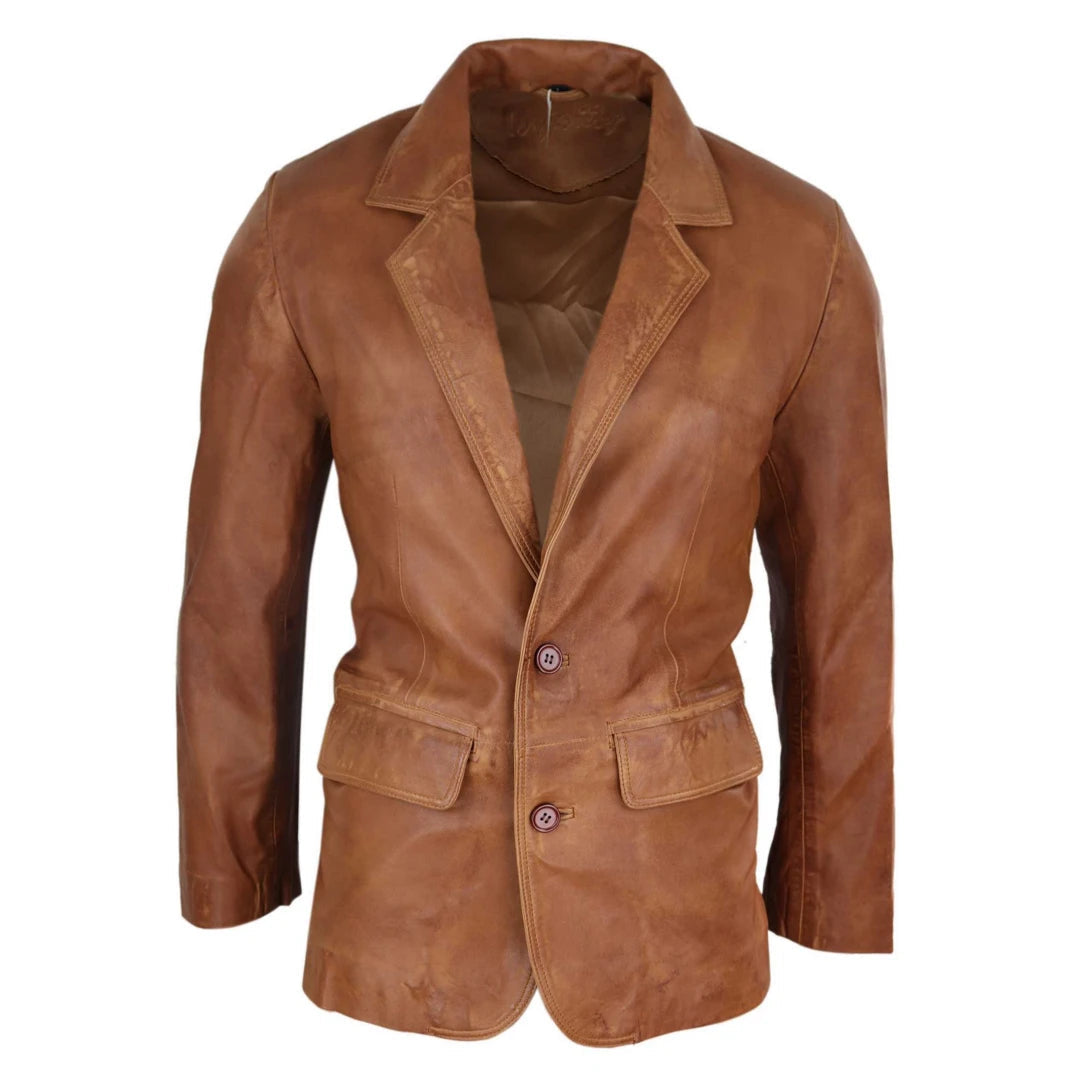 Shop the season’s best styles at discounted prices on men's clothing.  Men's Regular Fit Classic Leather 2 Button Tan Brown Blazer Jacket