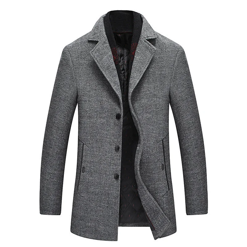 Save up to 60% on new arrivals in clothing – Shop now! Men's Thicken Wool Coat With Scarf Save up to 60% on new arrivals in clothing – Shop now! Men's Thicken Wool Coat With Scarf