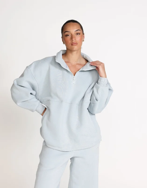 Exclusive offers on men’s wardrobe essentials – save more now!  Remy Quarter Zip Jumper (Baby Blue)