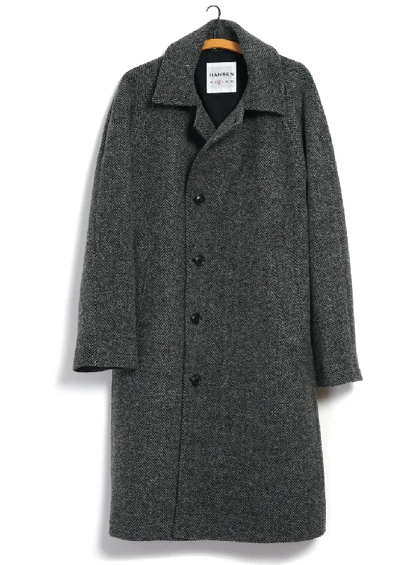 Time to upgrade your wardrobe – shop men’s fashion on sale.  SIGURD 28-59-5 | Long Lined Wool Coat | Grey Tweed