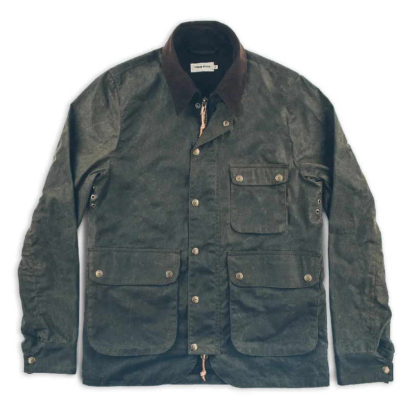 Time to shop! Men’s clothing deals you can’t resist. The Rover Jacket in Dark Olive Beeswaxed Canvas Time to shop! Men’s clothing deals you can’t resist. The Rover Jacket in Dark Olive Beeswaxed Canvas