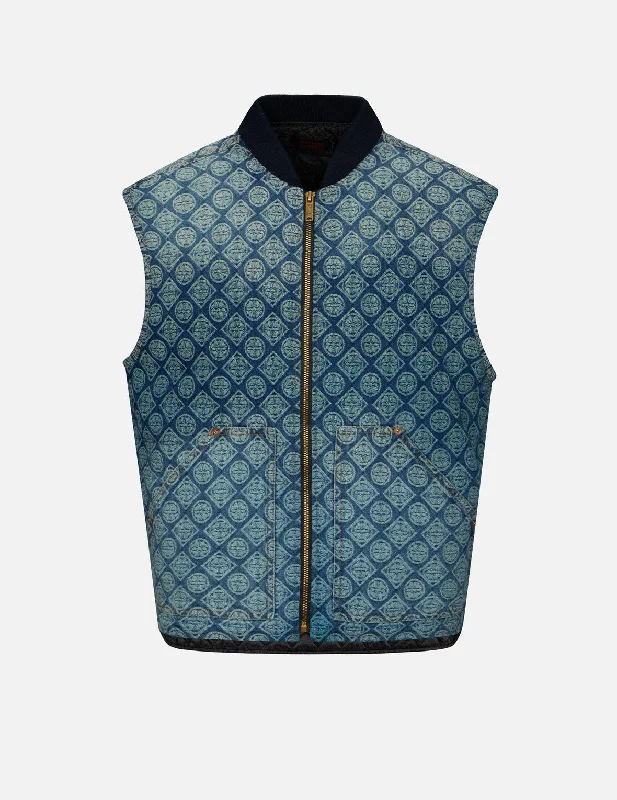 Shop the best clothing brands at amazing prices –   水洗渐变家花提花宽版休闲加厚牛仔背心