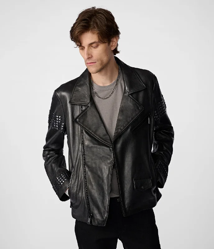 Seasonal discounts on stylish clothes – Perfect for any occasion!  Morris Embellished Leather Moto Jacket