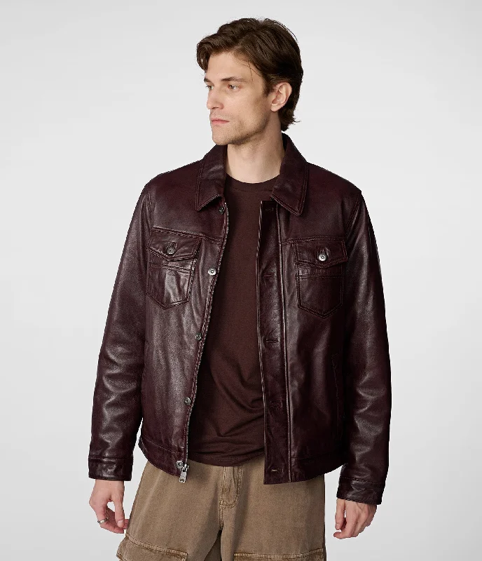 Shop the hottest fashion trends for less –  deals you can’t miss.  Kyle Leather Trucker Jacket