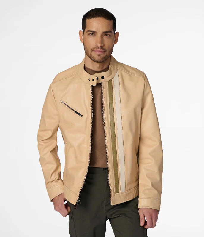 Limited-time offer!  Arlo Racing Stripe Moto Jacket With Hood