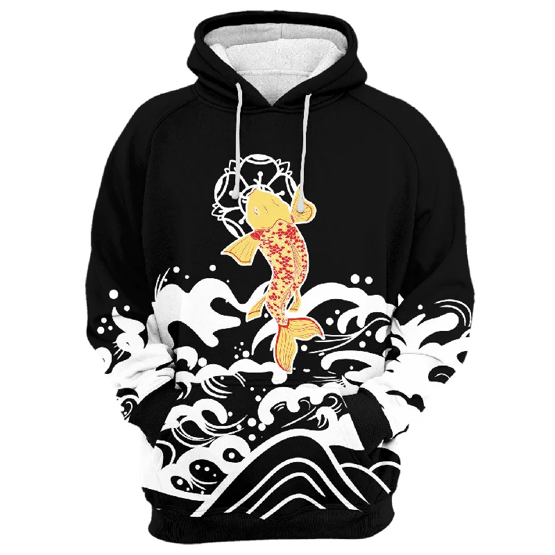 Get stylish outfits for every occasion – Shop now and save!  Koi Fish Black Hoodie