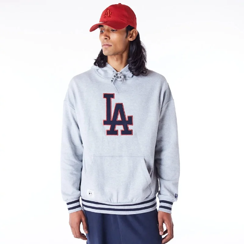 Shop affordable clothing for men  – Up to 60% off!  LA Dodgers MLB Rib Infill Grey Oversized Pullover Hoodie