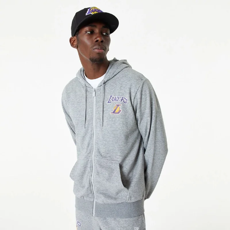 Upgrade your wardrobe with stylish men's apparel – now on sale!  LA Lakers NBA Essential Grey Full Zip Hoodie