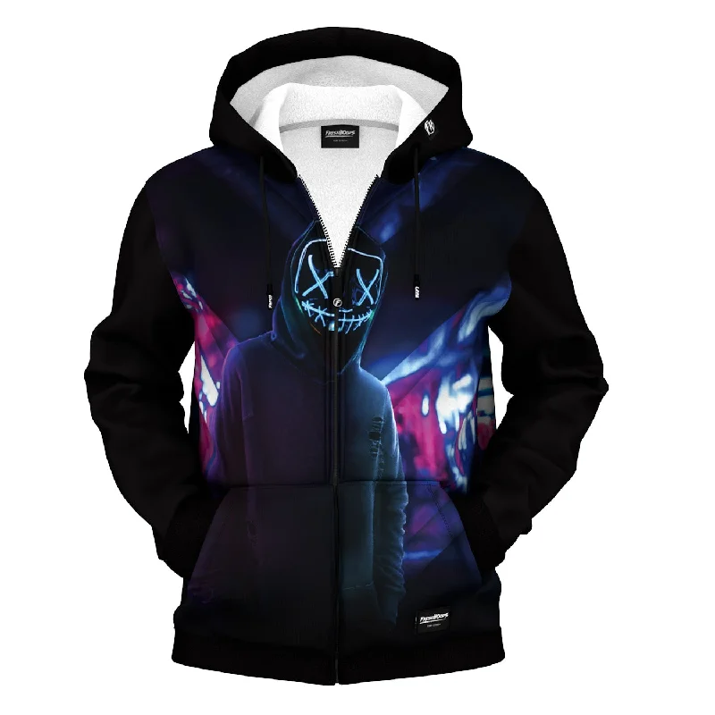 Shop men’s clothing now and enjoy amazing savings.  Neon Face Zip Up Hoodie