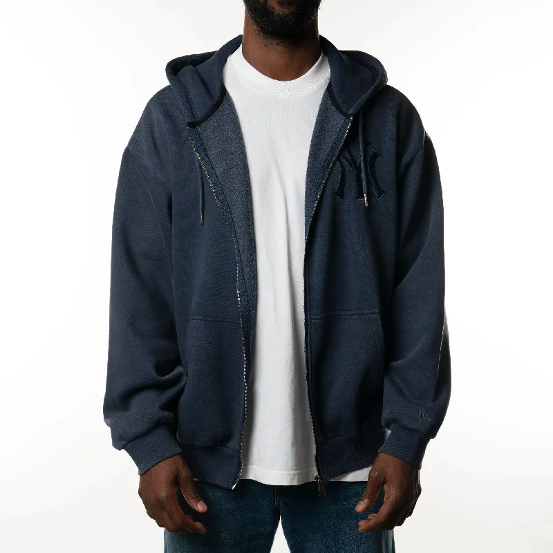 Shop the best clothing sales of the year!  New York Yankees New Era Australia Dark Blue Oversized Full Zip Hoodie