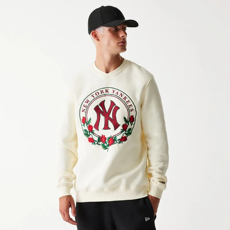 Final clearance: Men’s clothing items up to 70% off!  New York Yankees Red Roses White Crewneck Sweater