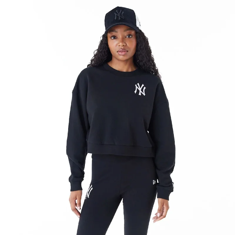 Exclusive offers on men’s wardrobe essentials – save more now!  New York Yankees Womens MLB Lifestyle Black Crop Crew Neck Sweatshirt