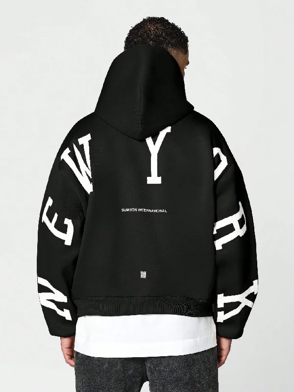 Big discounts – don’t miss out!  Overhead Hoodie With Back New York Graphic Print