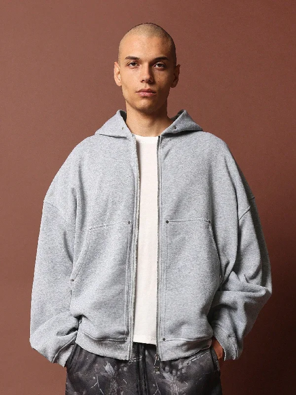 Exclusive clothing deals for  customers – Shop today!  Regular Fit Zip Through Carpenter Hoodie With Studs